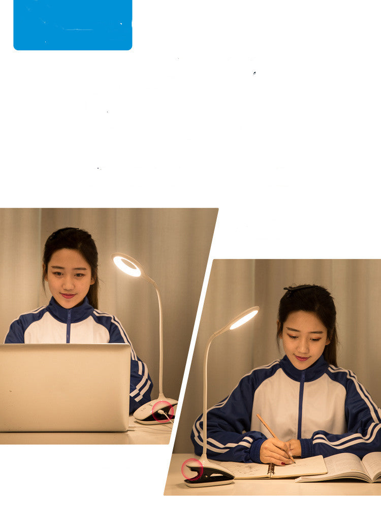 Rechargeable Eye-Caring Desk Lamp with Clip Design