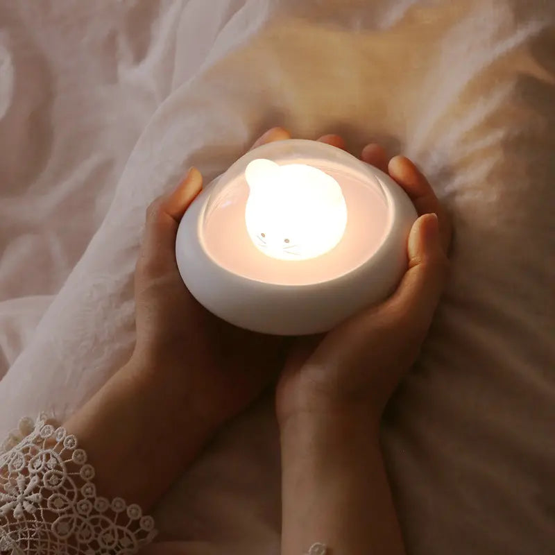 1pc LED Nursery UFO Night Light - Cute Silicone Baby Lamp