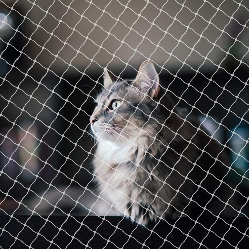 Netting for Balcony Cat Netting Anti-Fall Mesh Fence Anti Bird Netting for Garden/Balcony Transparent Nylon Pet Mesh Fence for Dogs & Cat Pet Safety Net for Balcony/Stairs/Window - 10x20Ft