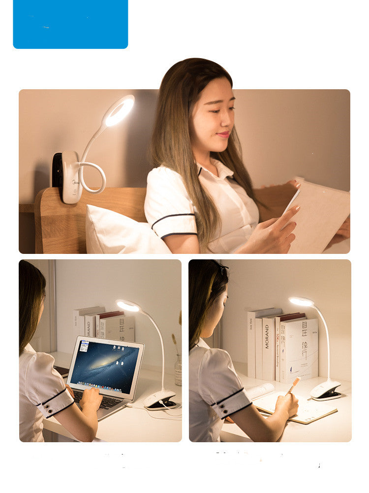 Rechargeable Eye-Caring Desk Lamp with Clip Design