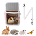 Guinea Pig Carrier Bag with Water Bottle，Travel Portable Small Animal Carrier Sling Pouch Clear Window Carrier Backpack for Hamster Bunny Gerbil Hedgehog Sugar Glider Lizard Bird.(Pink)