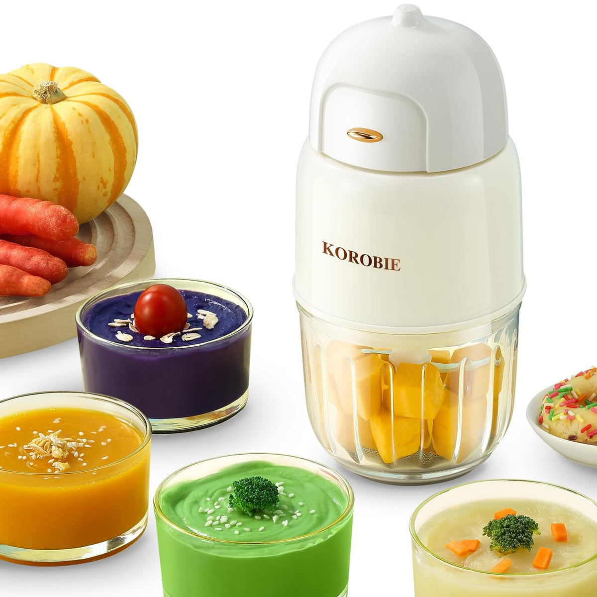 Baby Food Maker - Baby Food Blender Baby Food Processor for Baby Food Fruit Vegatable Meat Baby Food Puree Maker Make Fresh and Nutritious Meals for Your Little One (White)