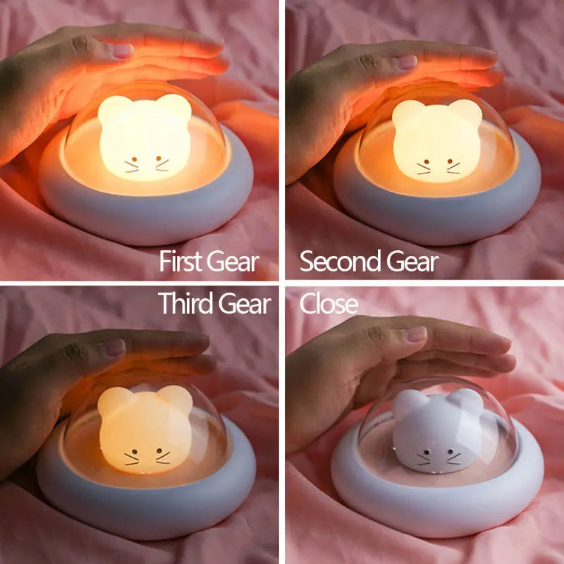 1pc LED Nursery UFO Night Light - Cute Silicone Baby Lamp