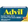Advil Pain Reliever and Fever Reducer Pain Relief Medicine with Ibuprofen 200mg for Headache Backache Menstrual Pain and Joint Pain Relief - 100 Coated Caplets