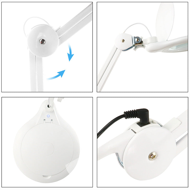 LED Lamp Clip-On Magnifying Glass for Work and Repair